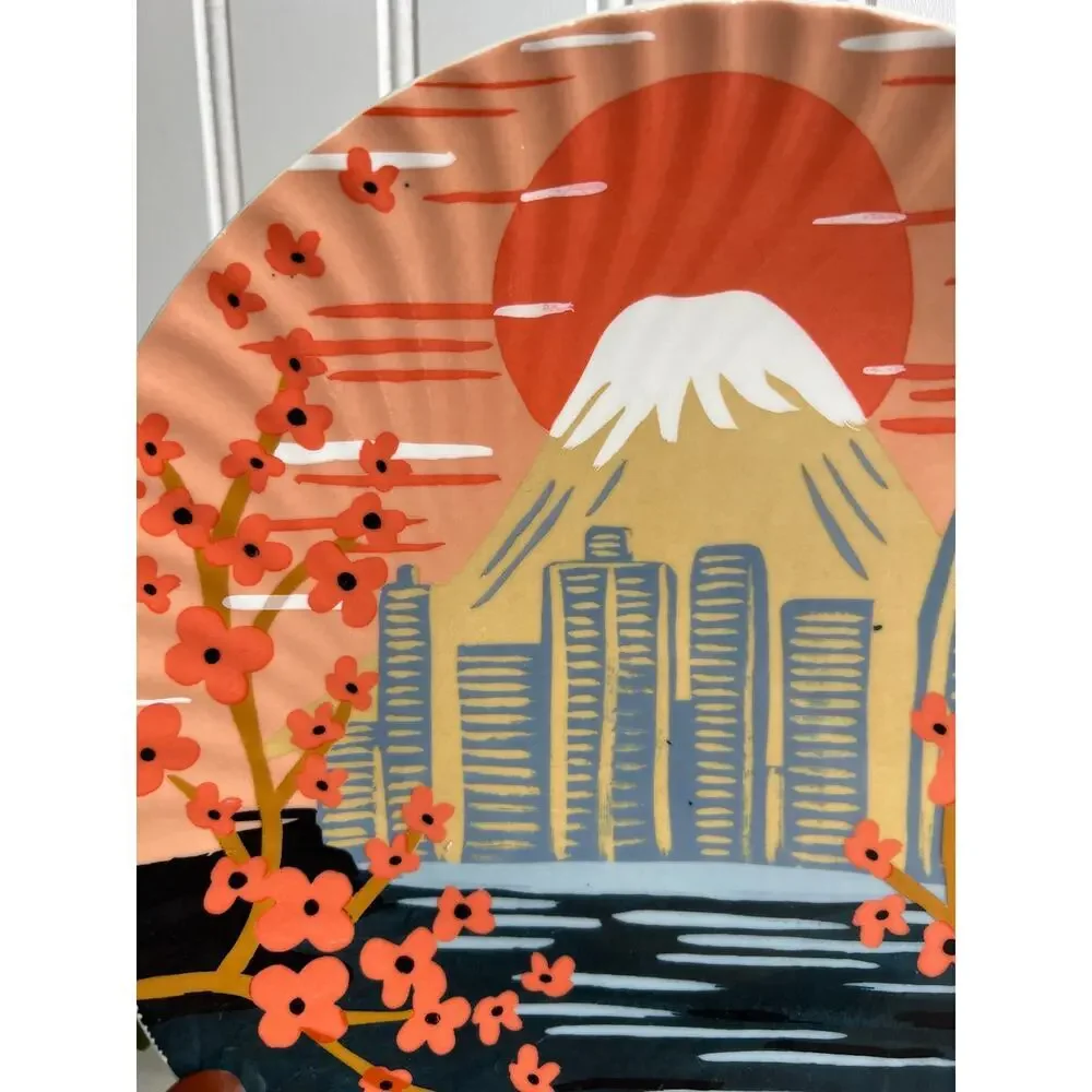 Anthropologie Travel Dinner Plate Collection Tokyo Mount fuji